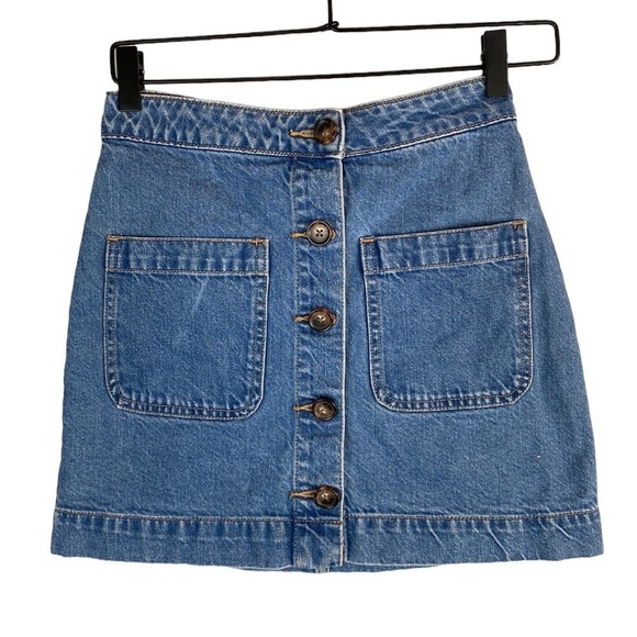 Free People button front denim skirt - Picture 1 of 7